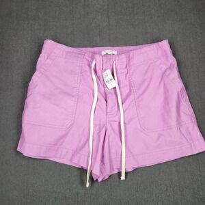 Loft Shorts Womens Size 12 Tie Waist High Rise Pink Stretch Waist NWT